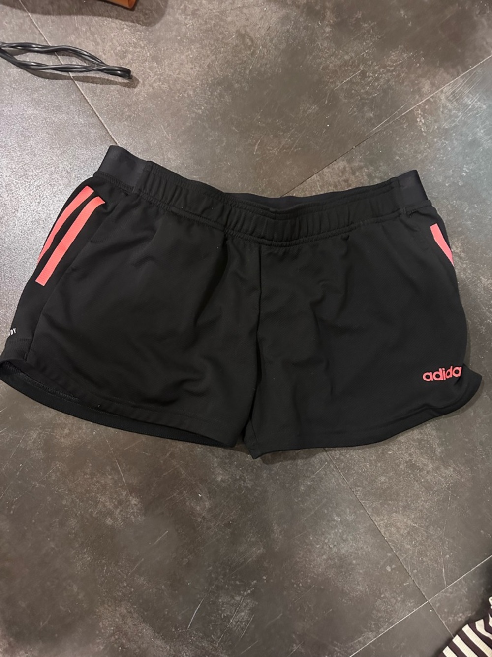 adidas Women’s Black Athletic Shorts with Pink Accents